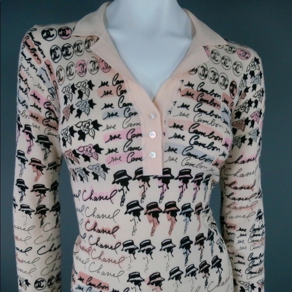 Chanel printed GRAFFI CASHMERE MULTICOLORE SWEATER - Picture 4 of 8